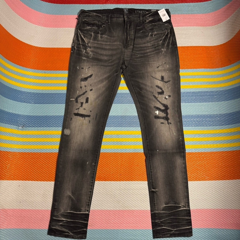 PRPS Black Grey Distressed Denim Jeans Men's Size 38